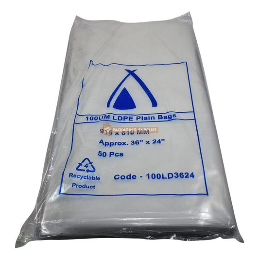 LDPE Plastic Clear Bags Pack of 50