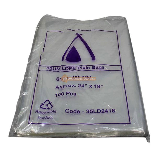 LDPE Plastic Clear Bags Pack of 100