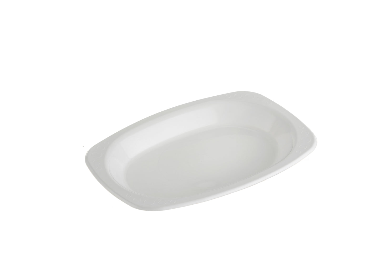 Plastic Plates Oval in White Reusable