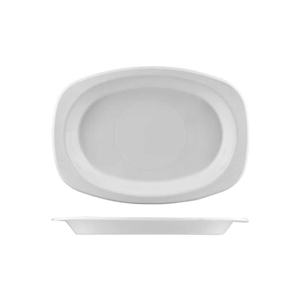 Plastic Plates Oval in White Reusable