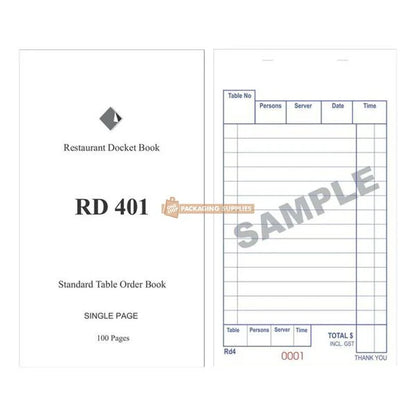 Restaurant Docket Book