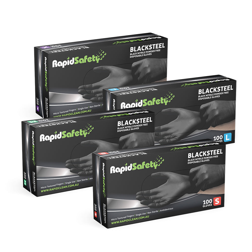 Gloves Nitrile Black Powder Free