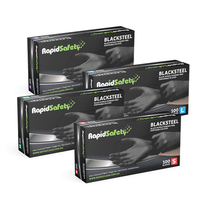 Gloves Nitrile Black Powder Free