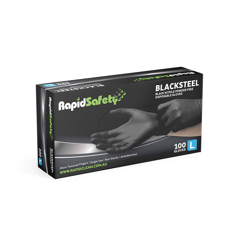 Gloves Nitrile Black Powder Free