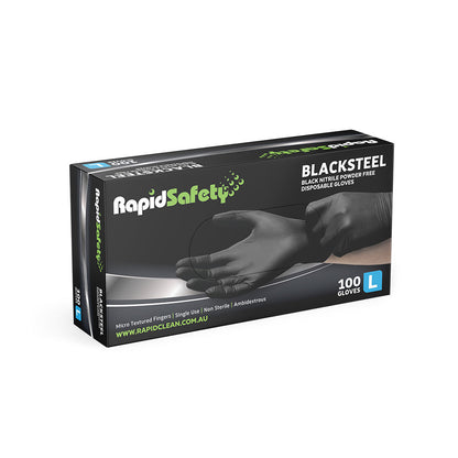 Gloves Nitrile Black Powder Free
