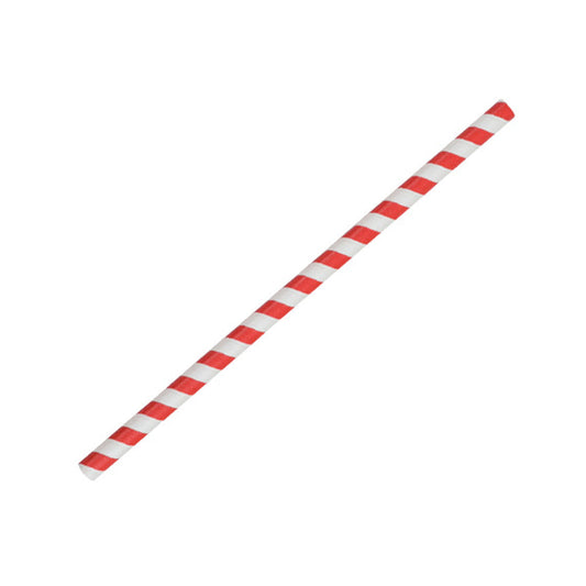 Paper Straws Jumbo Size with Red Stripe