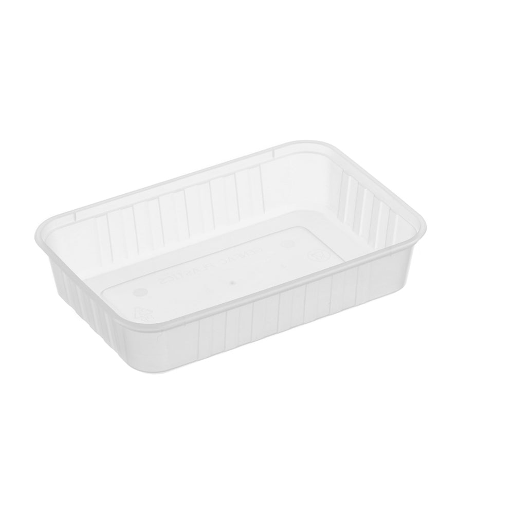Plastic Rectangular Container Ribbed Frosted
