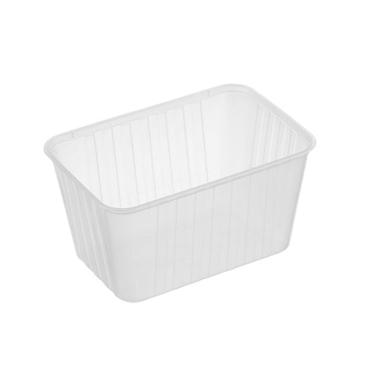Plastic Rectangular Container Ribbed Frosted