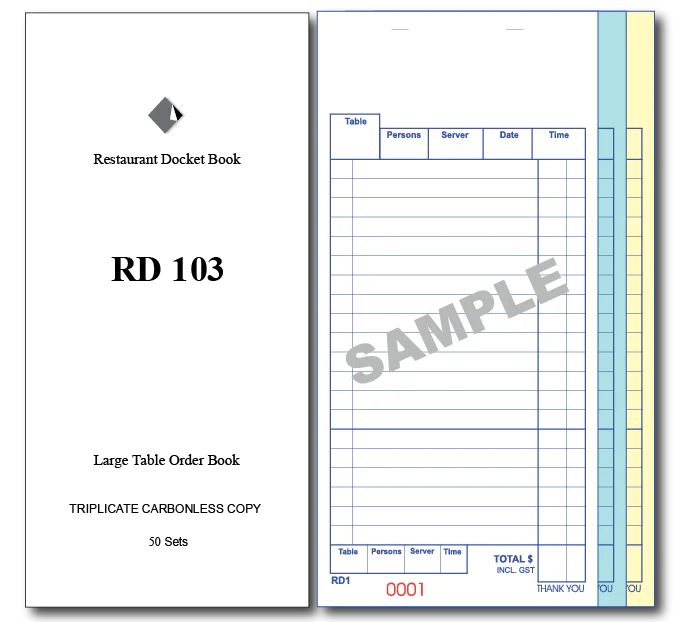 Restaurant Docket Book
