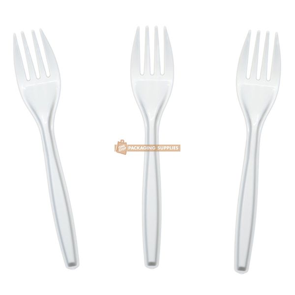 Standard Forks Heavyweight Plastic Cutlery White 